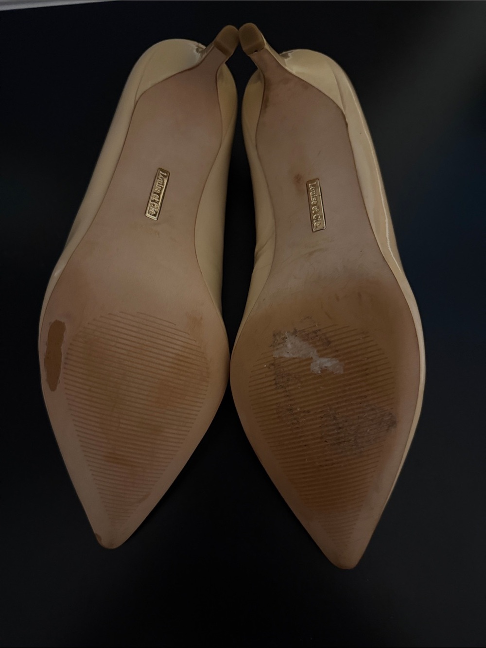 Louise et Cie Nude Patent Pointed-Toe Pumps - Picture 7 of 8